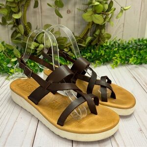 B & B Greek Leather Brown Sandals Size 39eu
